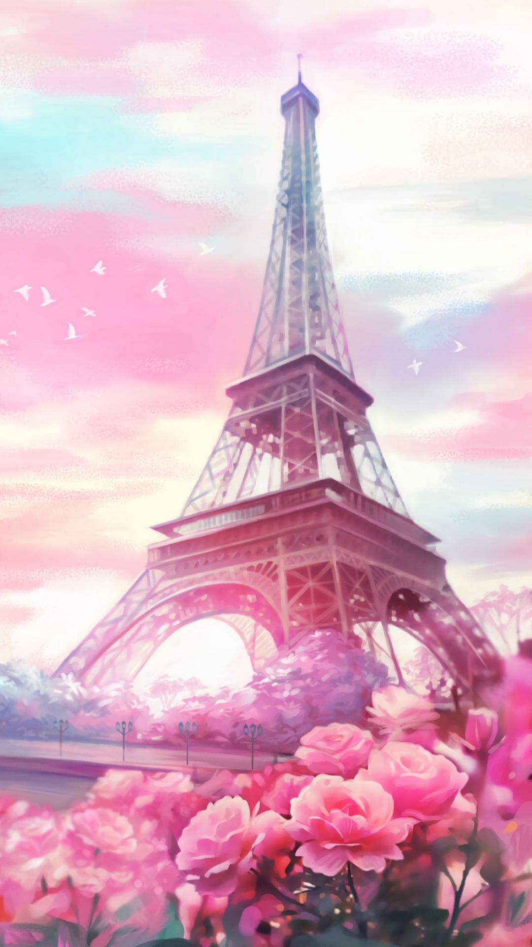 Paris, City, Flowers, Tower, Art
