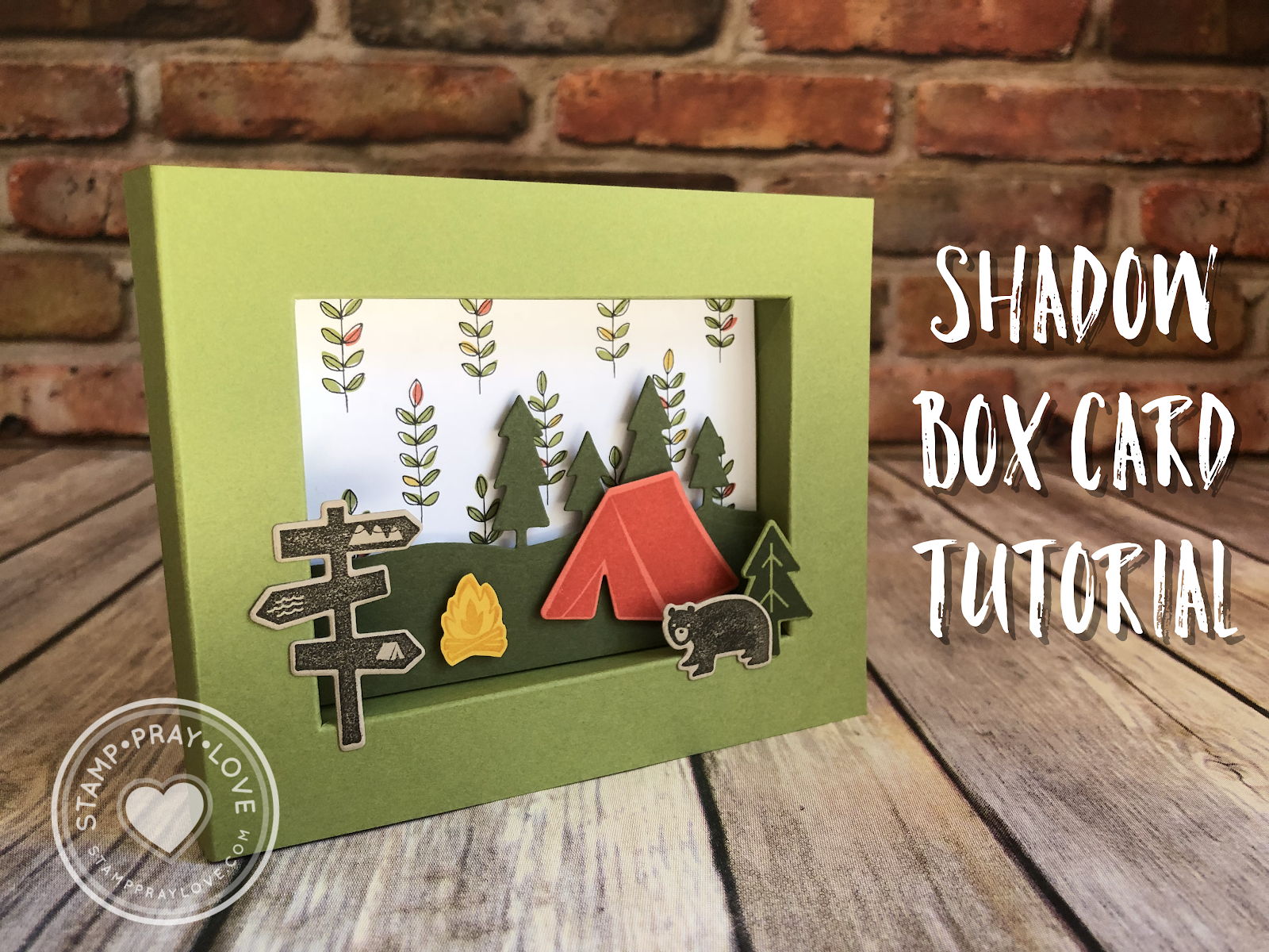 Stamp pray love shadow box card tutorial