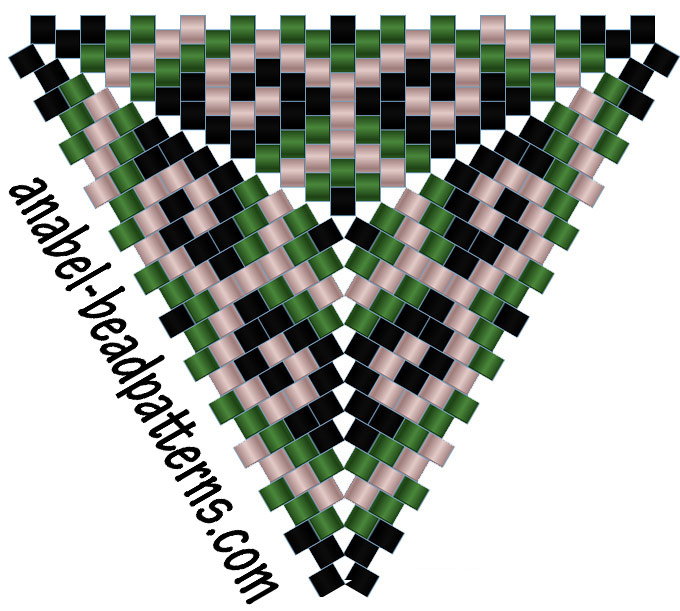 Треугольник из бисера схема