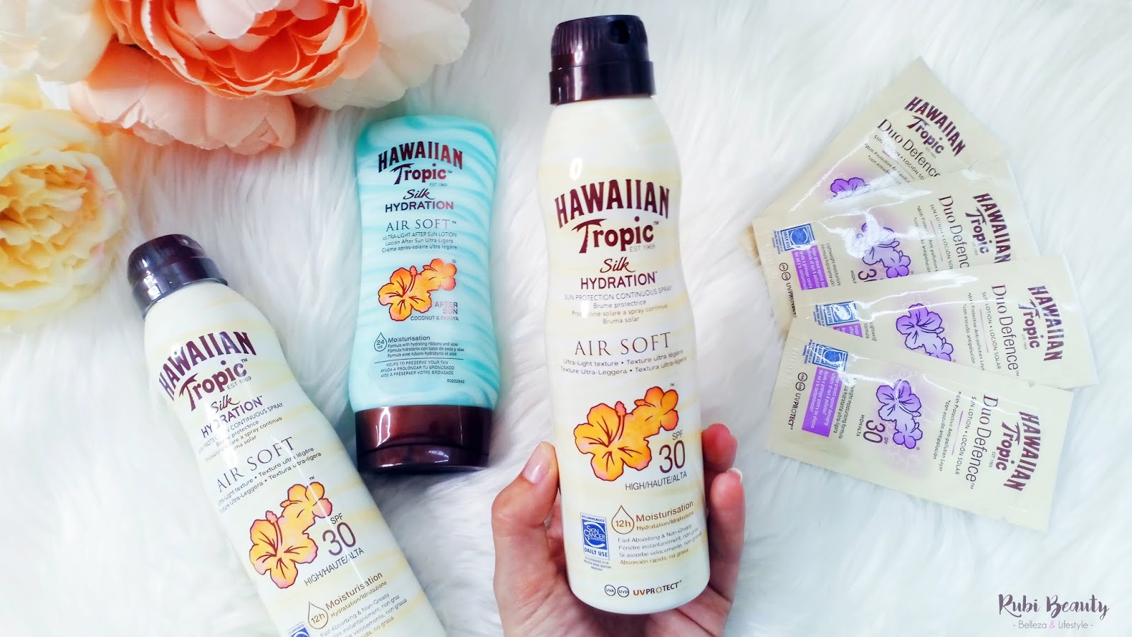 RubiBeauty Hawaiian Tropic Duo Defence, protección solar antipolución.