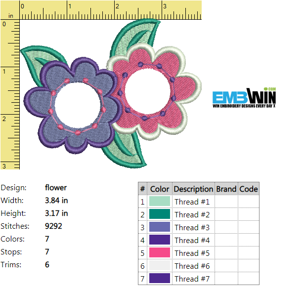 flower Free Embroidery Design 845 EMBWIN HOME OF BEST Free Machine Embroidery wonderful bird 1219 embwin designs colors