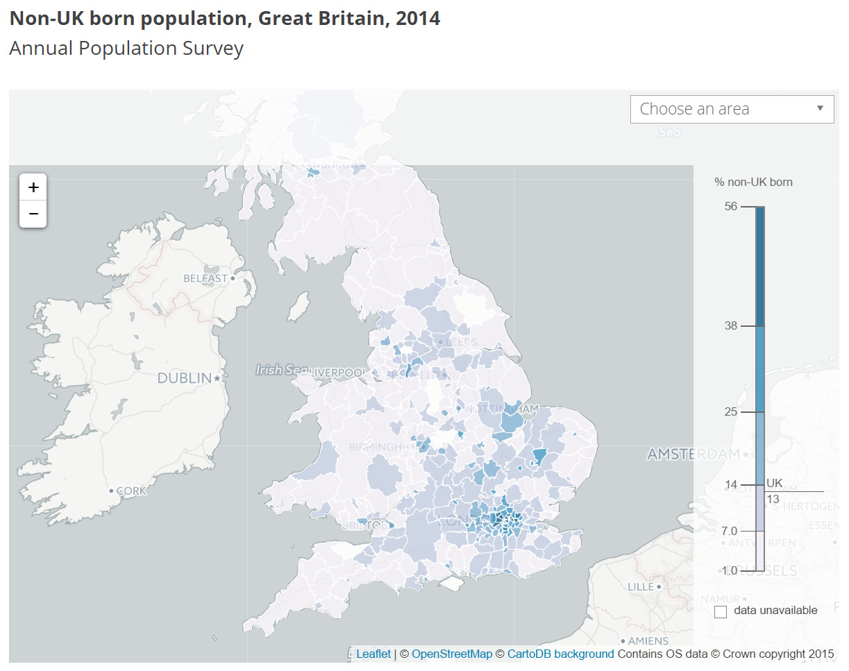 Non-UK born population Non-UK born population