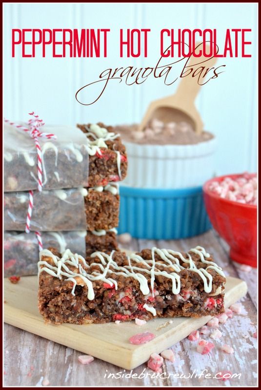 peppermint hot chocolate granola bars