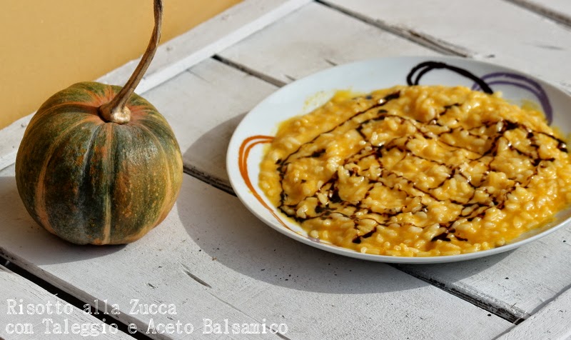 risotto con zucca,taleggio e aceto balsamico