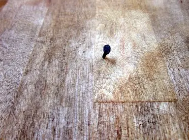 nail in top of wooden cart