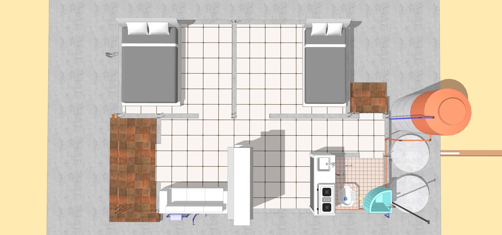 DESAIN Rumah Minimalis Sederhana 5x7 meter 2 Kamar