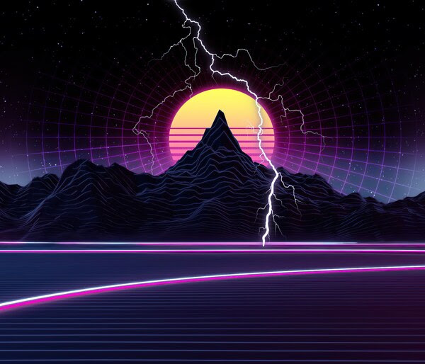 Sunset Lightning Dark Minimalist Synthwave Digital Art Hd 4k Wallpaper 8 288