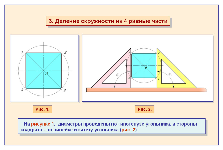 Презентация по черчению деление окружности на равные части