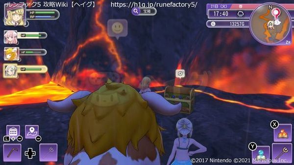 符文工廠5 (Rune Factory 5) 原野地圖-科魯普火山攻略