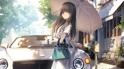 HD Wallpaper Beautiful Anime Girl with Umbrella