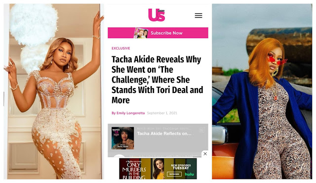 I’m not on your fave’s level– Reality star, Tacha brags after being featured on U.S Weekly magazine (Video)
