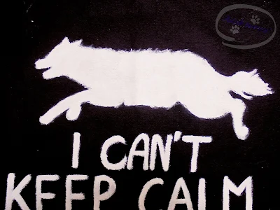 Adzik tworzy - ręcznie malowana torba z psem "I can't keep calm"
