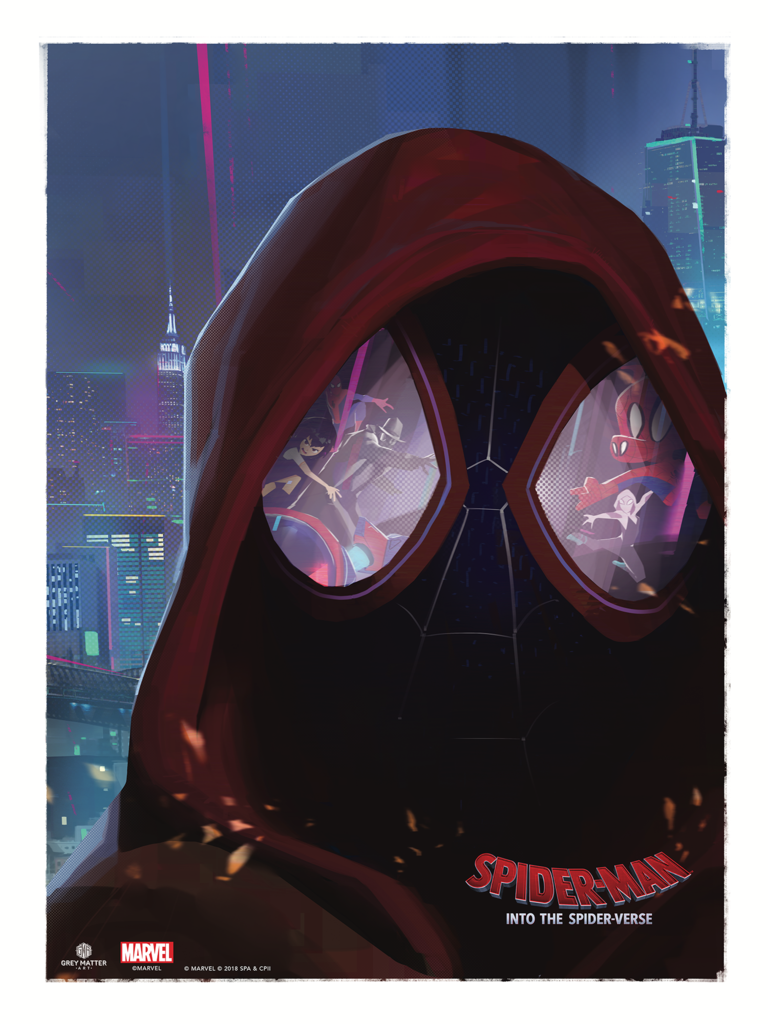 The Geeky Nerfherder #CoolArt Spider-Man Into The Spider-Verse prints by Robin Har through Bottleneck Gallery