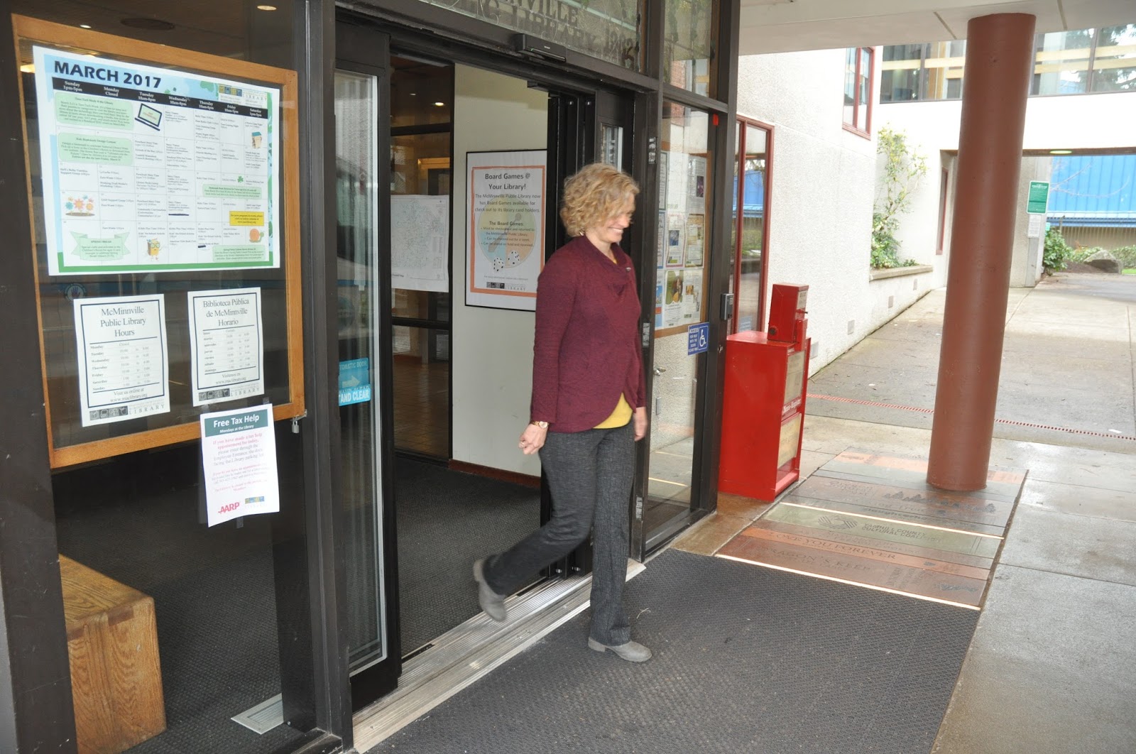 MAC NEWS ADA accessible doors at McMinnville Public Library