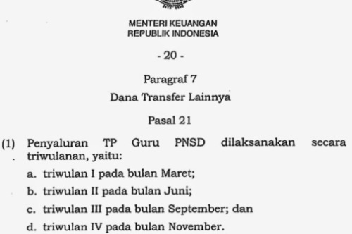 Sekilas Info Guru: Tunjangan Profesi Tetap Dicairkan Per 