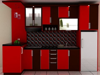 Koleksi Dapur Minimalis Warna Merah Nampak Cantik Modern Koleksi Dapur Minimalis Warna Merah