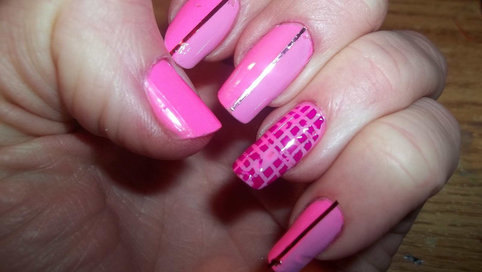 NailsnBling Pin Stripped & 2 Toned Nails
