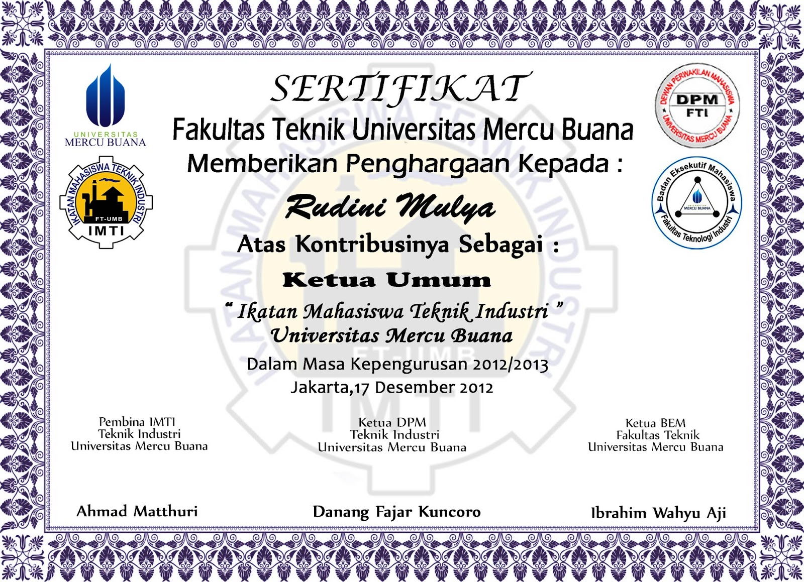 TEKNIK INDUSTRI10_MERCU BUANA Surat Memorandum SERTIFIKAT