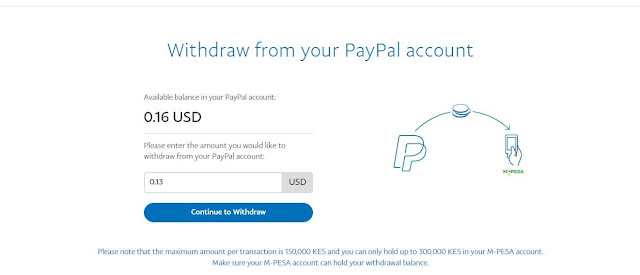 how to withdraw from paypal account to mpesa