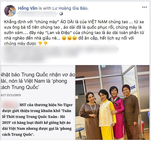 NSND Hồng Vân bức xúc xung "mày - tao" vụ áo dài Việt bị gọi là phong cách Trung Quốc