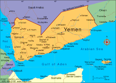 Yamen Map Political Regional