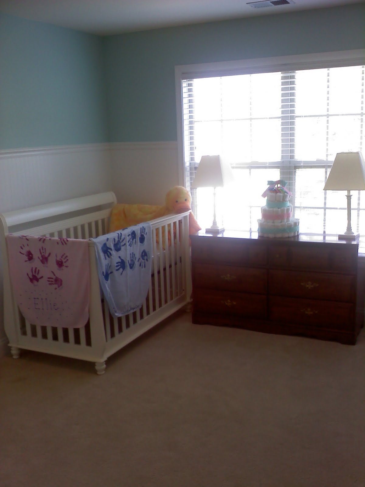 Nursery Chair Rail Love the pin stripe chair rail the furniture not