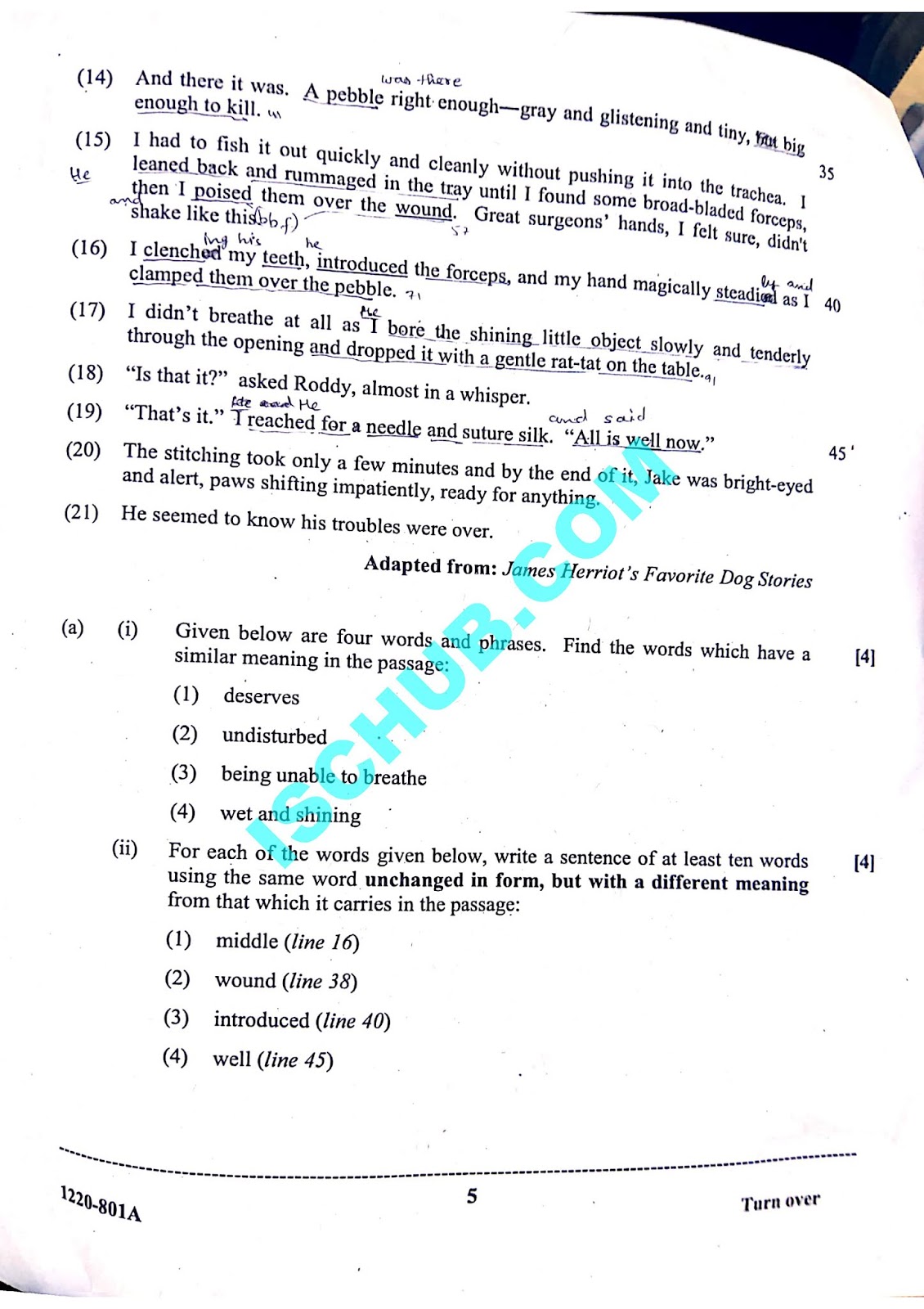 Isc English Language Paper 1 2020 Board Exam Question Class 12 Aqa Gcse