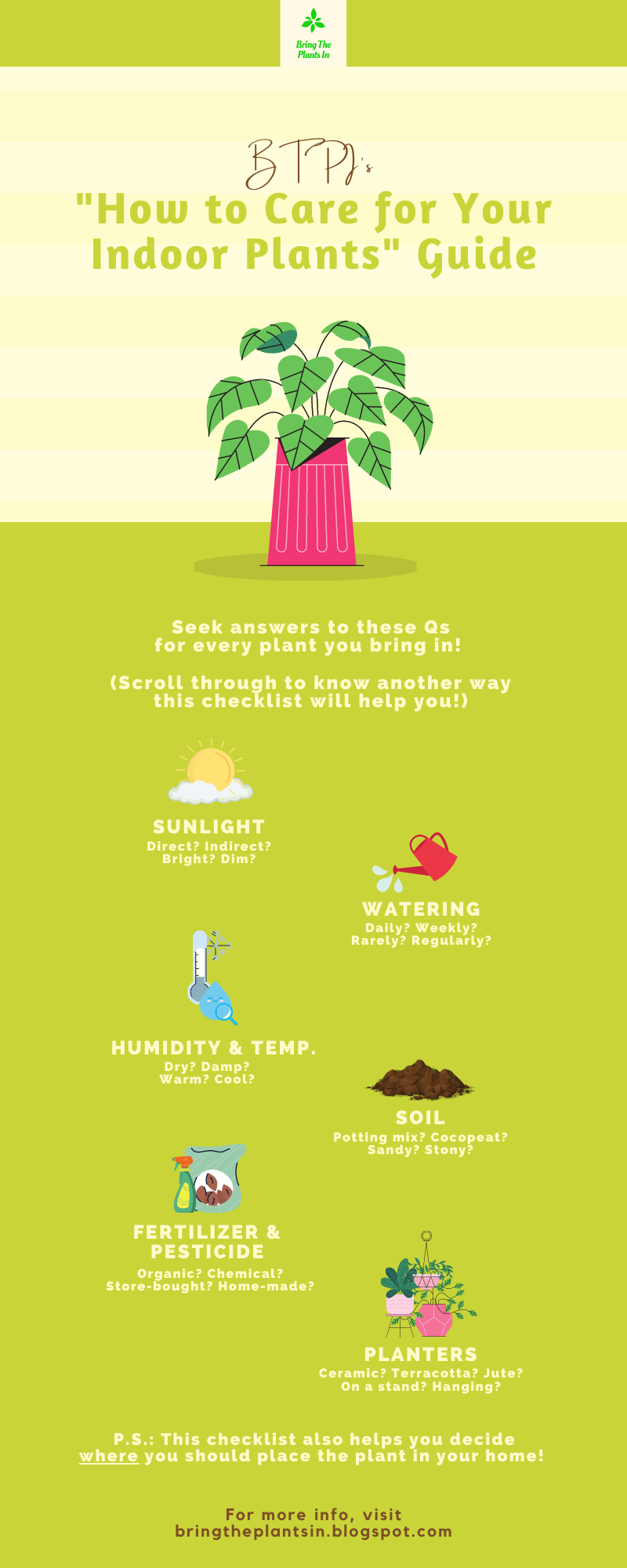 Indoor Plants Care Guide by BTPI Infographic