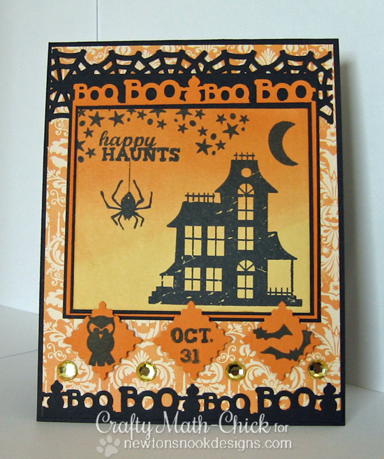 Haunted House Halloween card by Crafty Math-Chick for Newton's Nook Designs | Spooky Street Stamp Set