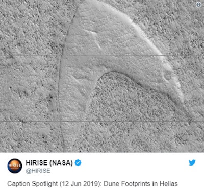 sabbia marziane che potrebbe essere un clone del classico logo Star Trek