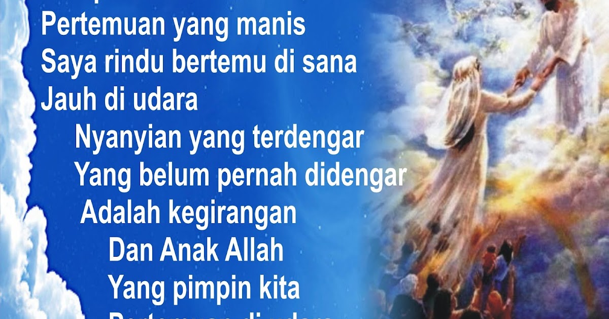 Lirik Lagu Pujian Rohani Kristen Sekolah Minggu Gereja Tuhan Yesus Pertemuan Di Udara