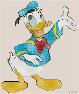Free cross-stitch patterns, Donald Duck, Disney, cartoon, cross-stitch, back stitch, cross-stitch scheme, free pattern, x-stitchmagic.blogspot.it, вышивка крестиком, бесплатная схема, punto croce, schemi punto croce gratis, DMC, blocks, symbols
