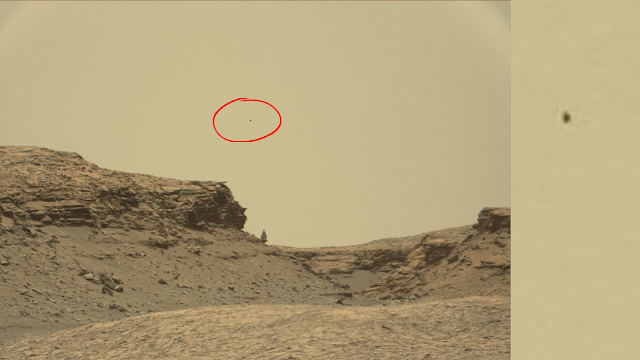 UFO in Sol 1387 - 1388 Mars photo that nobody has seen.
