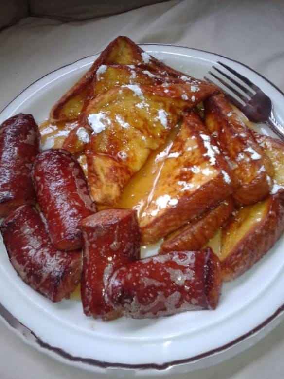 French Toast on the Grill with Sausages