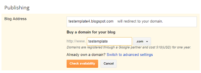 Blogger address buy own custom domain