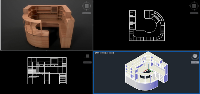 Corner table Computer desk Free 3D model [DWG, MAX, VRay]