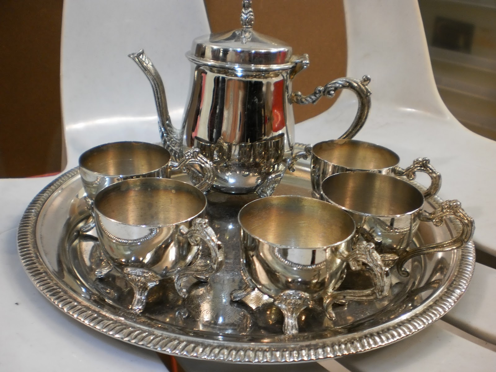 Bonnie's collection Silver Plated Tea set For sale..