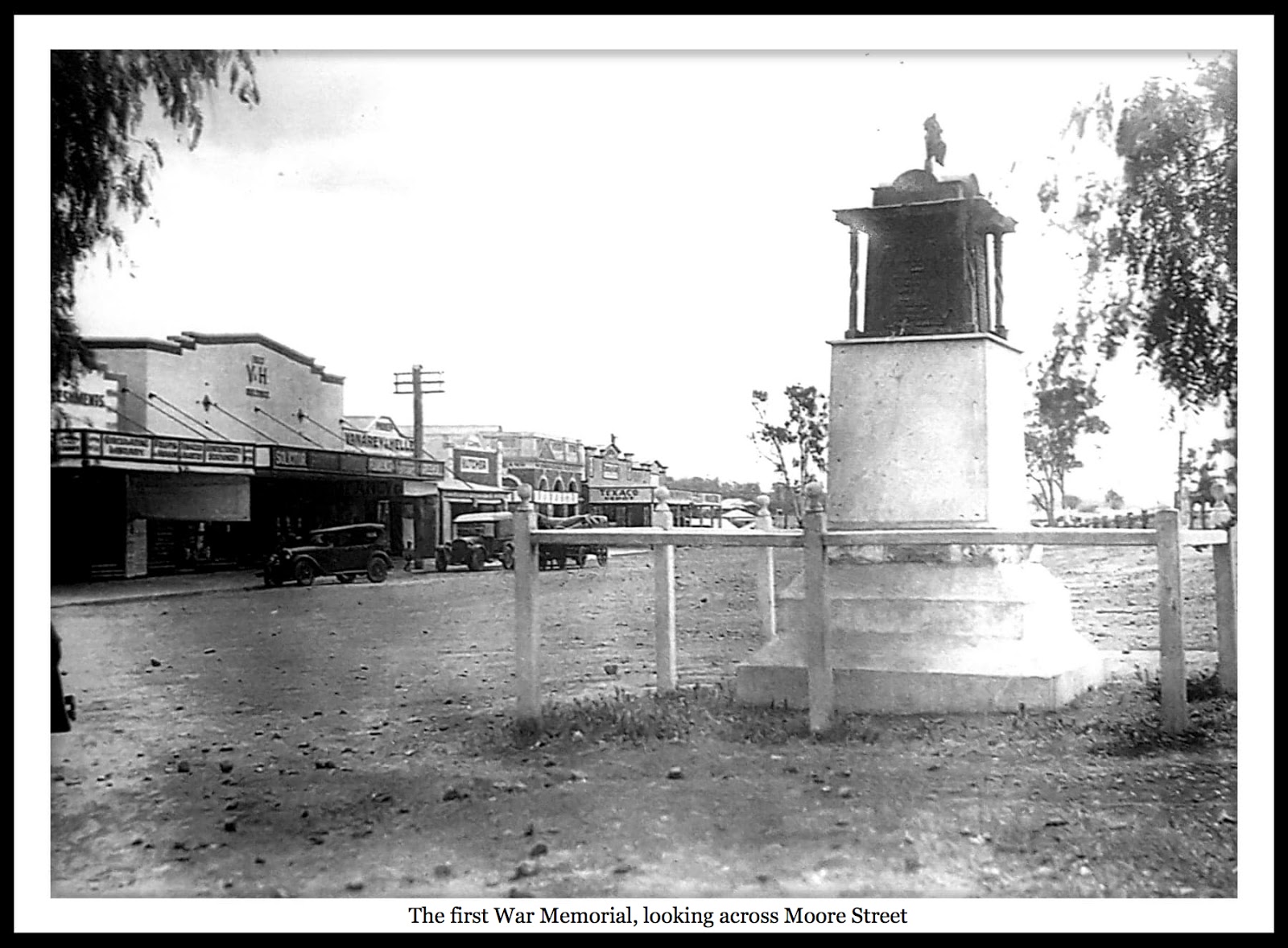 The History of Goomeri, Queensland The first War Memorial looking