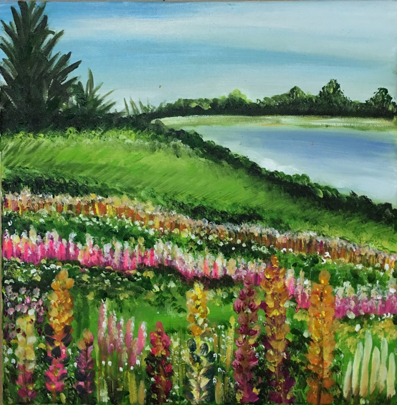 Hoa cỏ - tranh acrylic