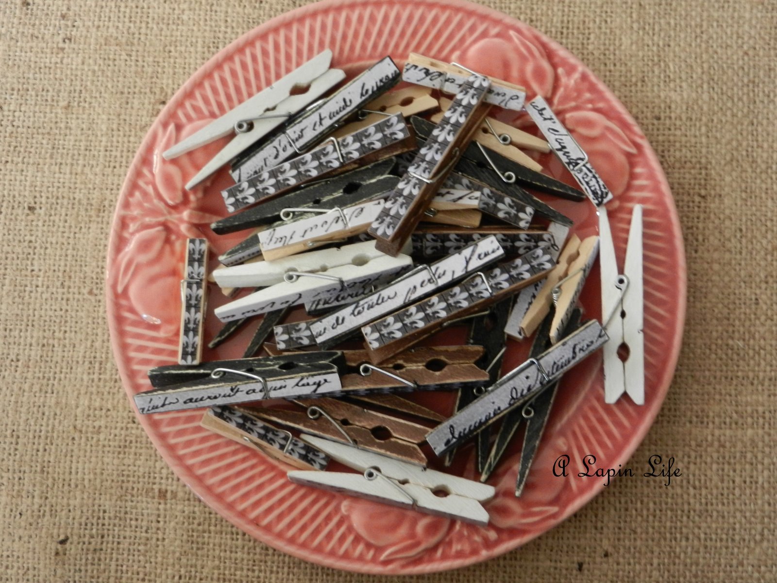 A Lapin Life French Bling Wood Clothespins