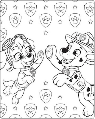 Paw Patrol Coloring Page for Kids of a Cute Cartoon Colour Drawing HD Wallpaper