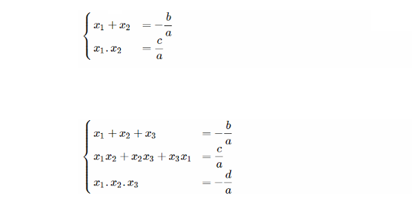 Định lí Viet cho phương trình bậc 2, bậc 3,..., bậc n