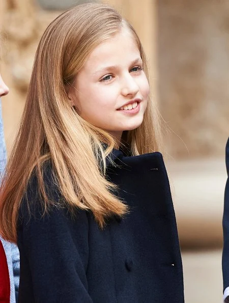 King Felipe, Queen Letizia, Princess Leonor and her sister Sofia and Former Queen Sofia of Spain attended the traditional Mass