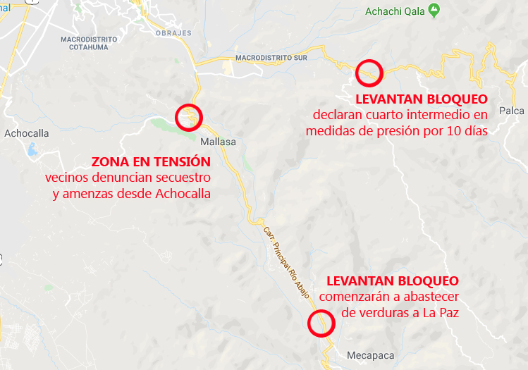 Municipios del sur de La Paz comenzarán a retornar a la normalidad desde este sábado / GOOGLE MAPS 