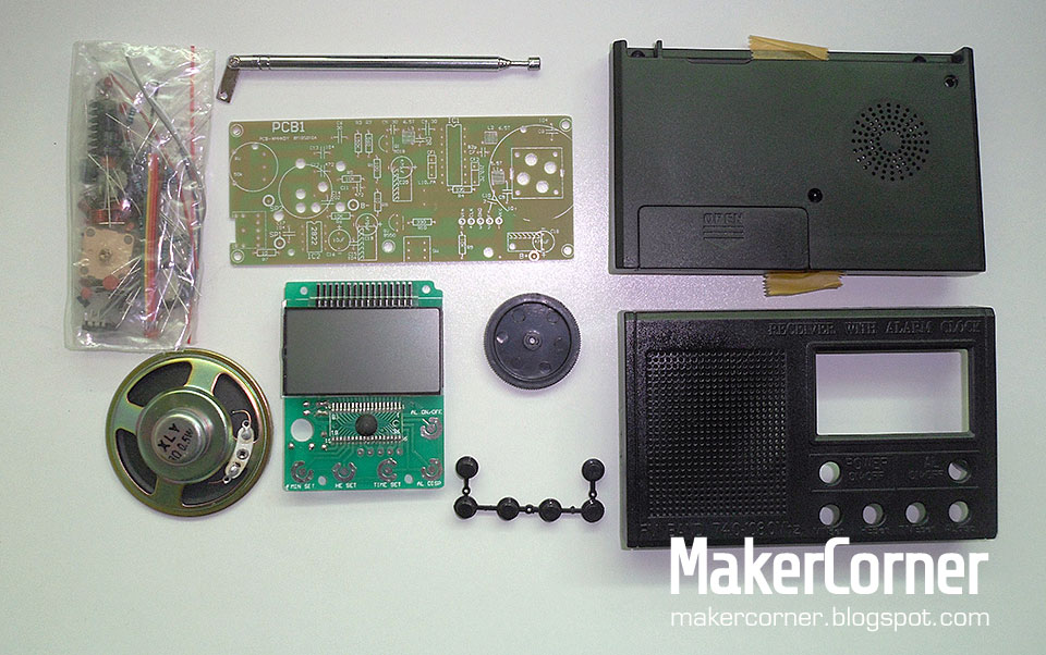 Maker Corner 72MHz108MHz DIY FM Clock Radio Kit with digital display