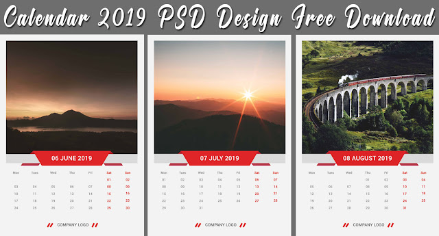 Wall Calendar 2019 PSD Design