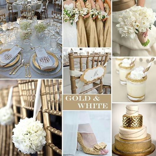 golden and white wedding