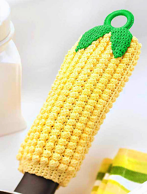 crochet Corn on the cob pan handle pattern