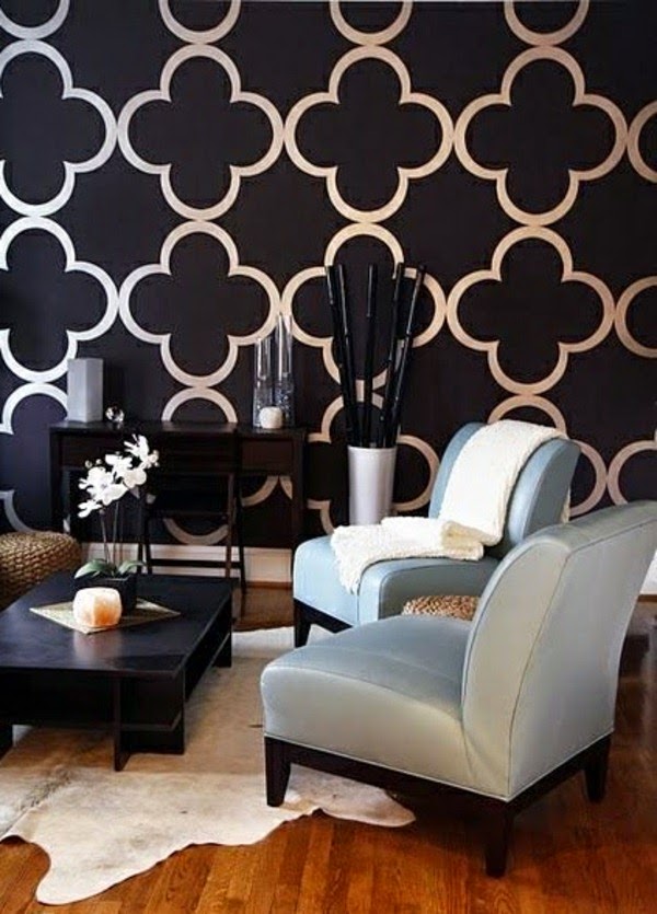 The black wallpaper in your home creates an artistic Interior
