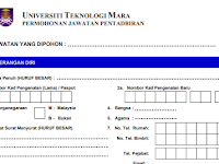Jawatan Kosong di Universiti Teknologi MARA UiTM - Pensyarah / Kerani / Juruteknik Jawatan Kosong di Universiti Teknologi MARA UiTM - Pensyarah / Kerani / Juruteknik